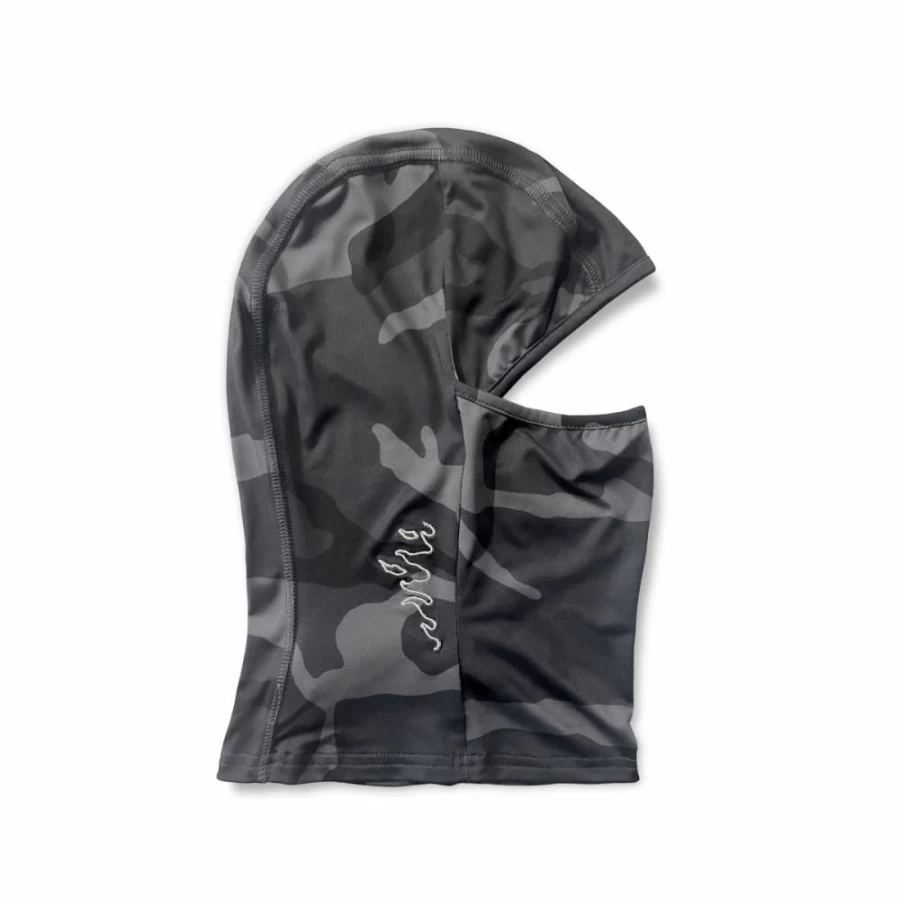 Grimey Black Balaclava with All Over Print - Tusker Temple Design - FW23 Streetwear