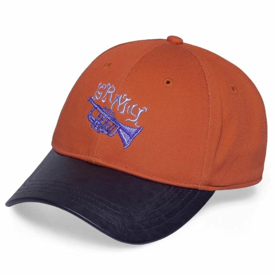Grimey Jazz-Inspired Curved Visor Cap in Ochre - Stylish Fall 2021 Hat Collection