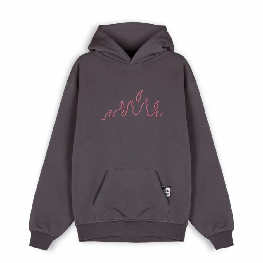 Grimey Snow Fox Anthracite Hoodie - Winter 2022 Collection - Stylish Streetwear Sweatshirt
