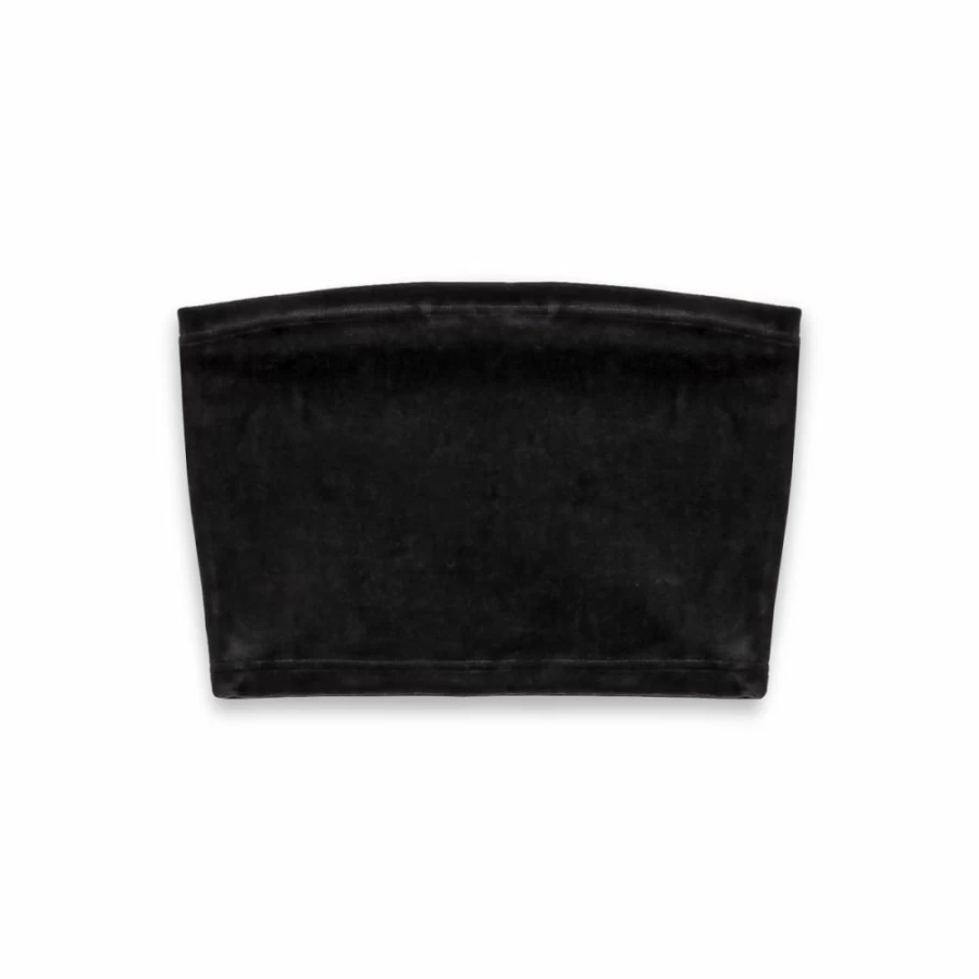 Grimey Black Velvet Madrid Crop Tube Top for Women | FW23 Collection