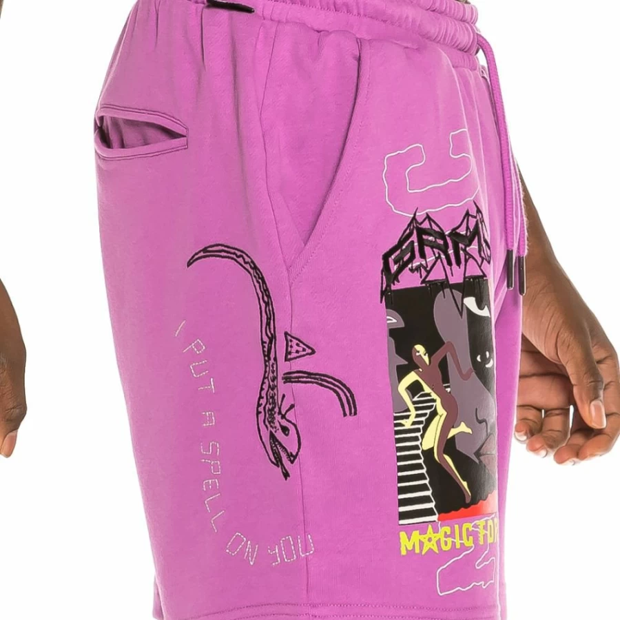 Grimey Sweatshorts SS21 Purple - Comfortable Liveution Collection Shorts for Men & Women
