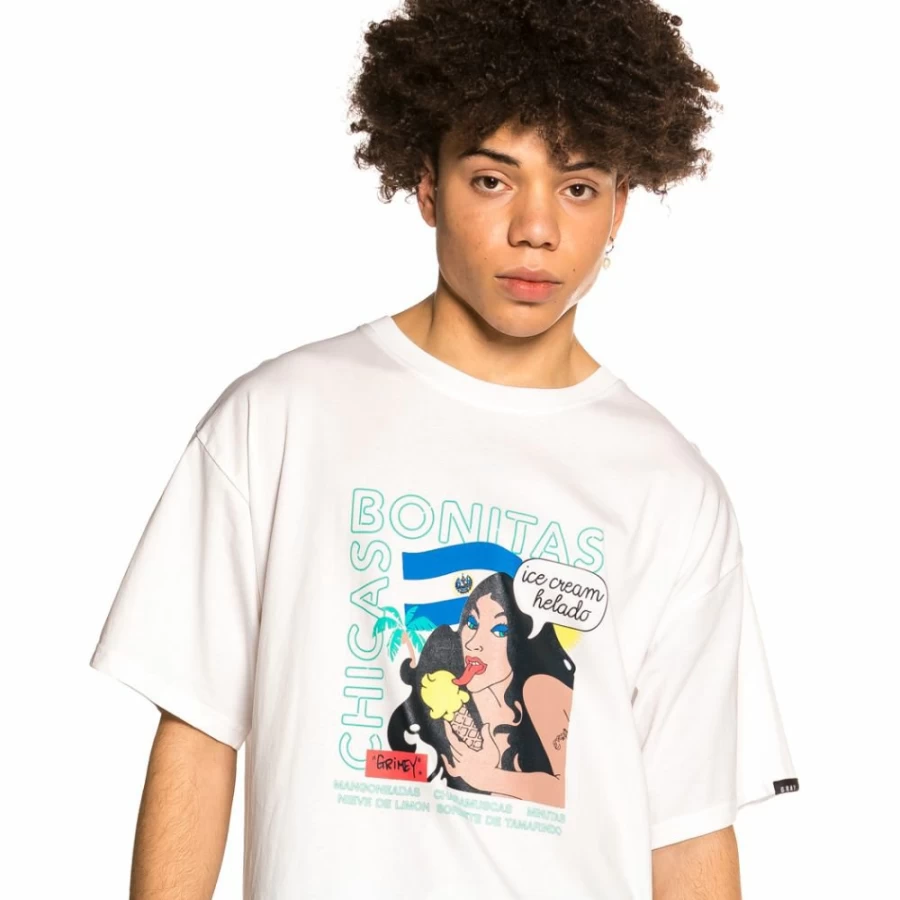 Grimey "Pupuseria" White T-Shirt - Summer 2021 Collection - Casual Cotton Tee