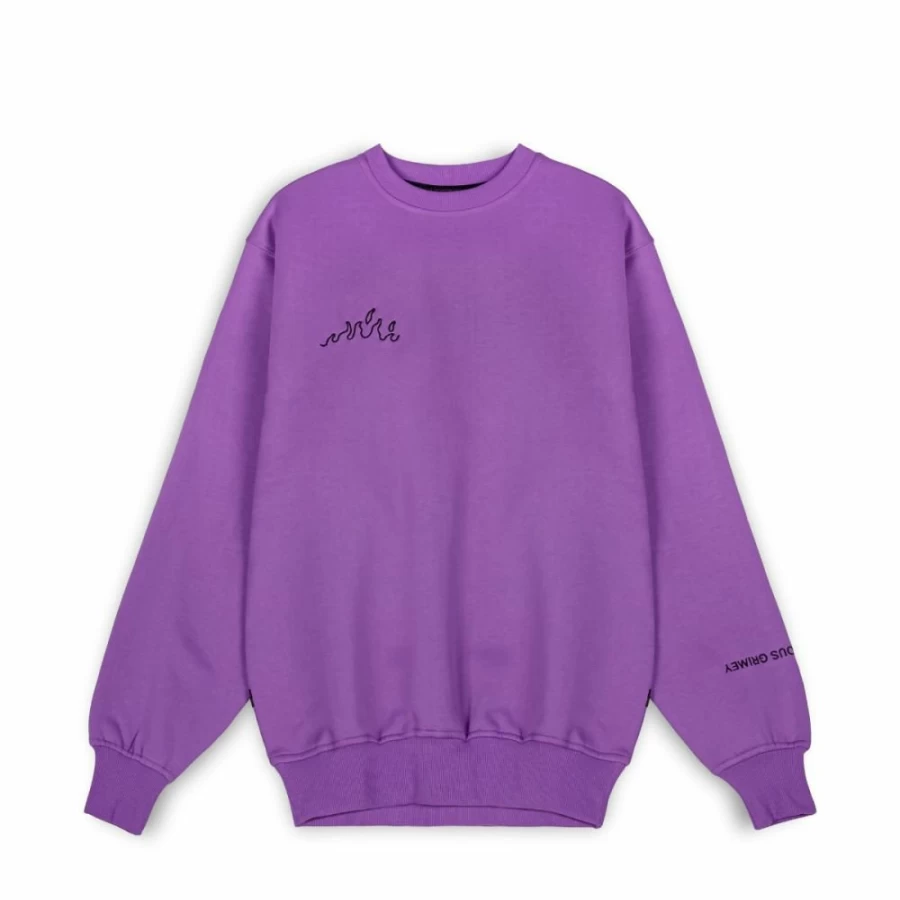 Grimey Snow Fox Purple Crewneck Sweatshirt | Winter 2022 Collection