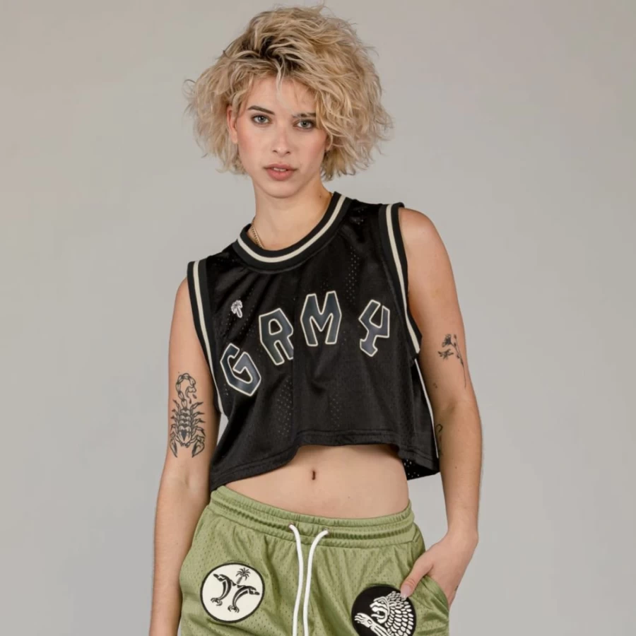 Grimey The Clout Mesh Crop Top - Black - Spring 2023 Fashion Trend