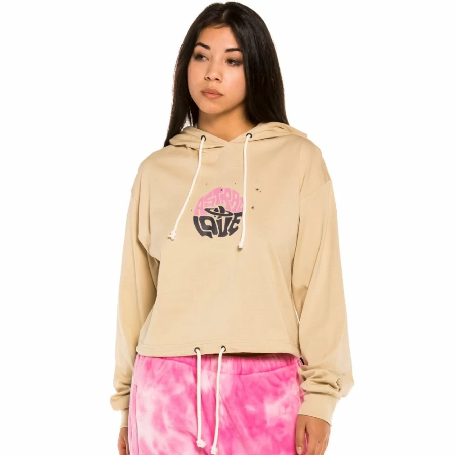 Grimey Space Lady Hooded Long Sleeve Shirt - Sand Color - Winter 2021 Collection