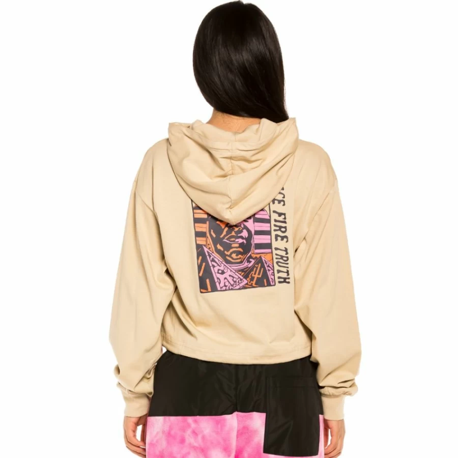 Grimey Space Lady Hooded Long Sleeve Shirt - Sand Color - Winter 2021 Collection