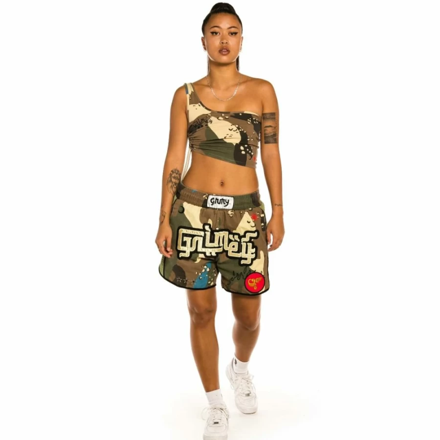 Grimey Camo Asymmetrical Top for Women - Glorified Design - Spring 2022 Collection