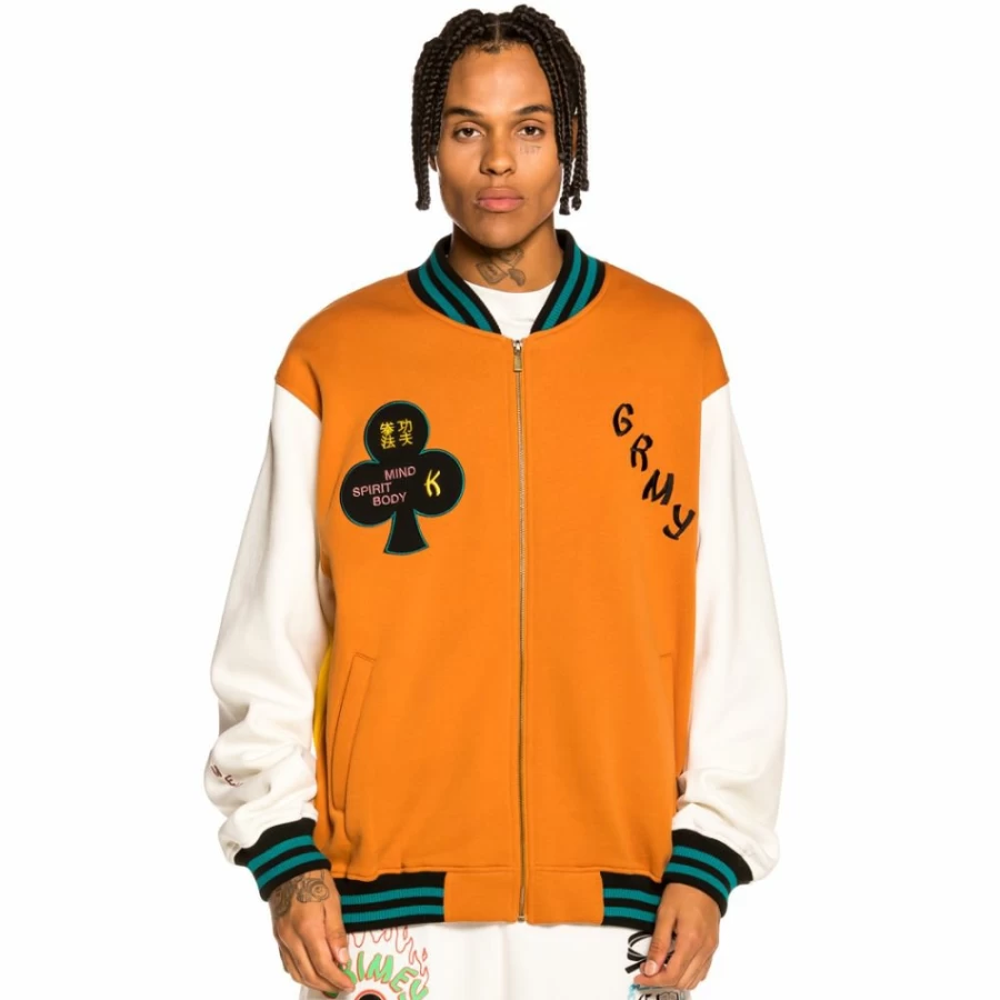 Grimey "Destroy All Fear" Zip-Up Hoodie Sweatshirt - Brick Red, Fall 2021 Collection