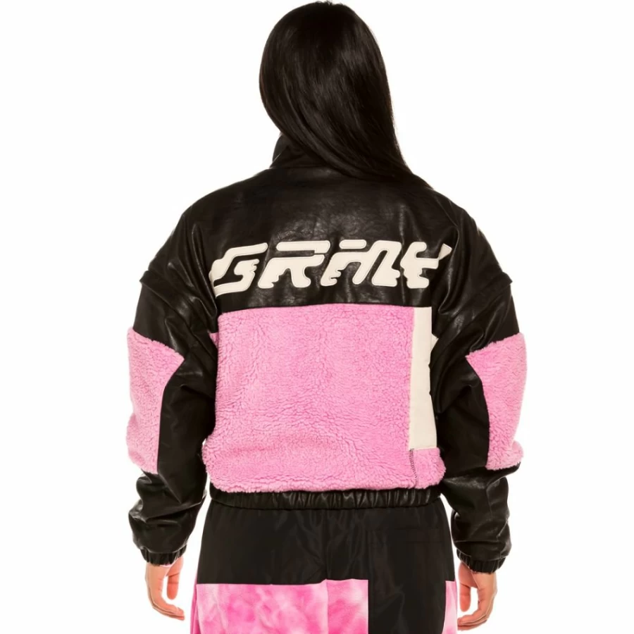 Grimey Pink Space Lady Detachable Jacket for Women - Winter 2021 Fashion Outerwear
