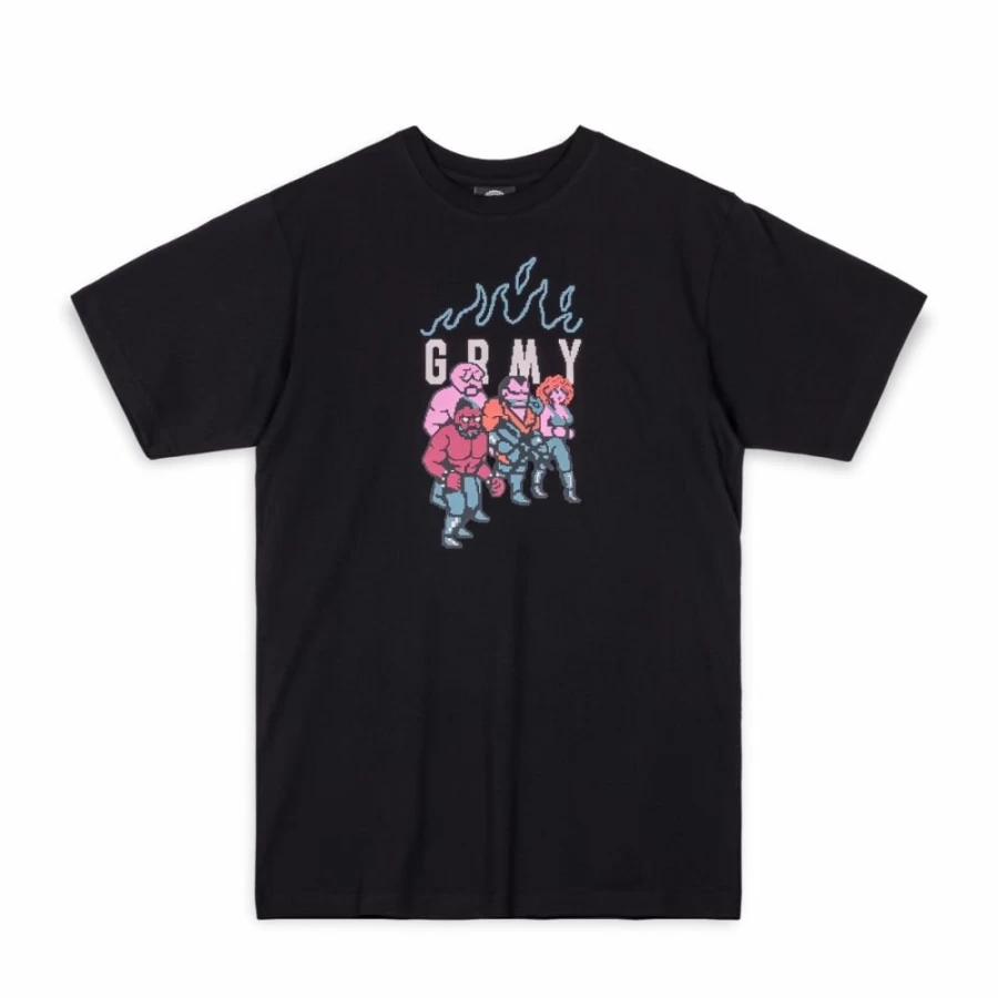 Grimey The Brawl Legend Black T-Shirt - Summer 2023 Collection - Regular Fit Cotton Tee