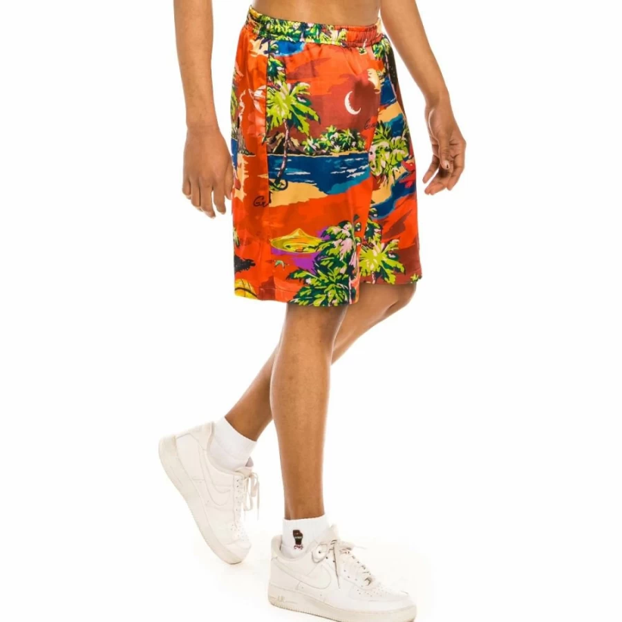 Grimey Red Satin "Ocean Gateway" Shorts - Summer 2021 Collection