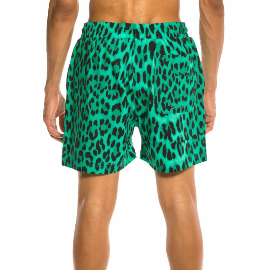 Grimey Yanga Green Leopard Print Swimming Shorts for Men SS20 Collection