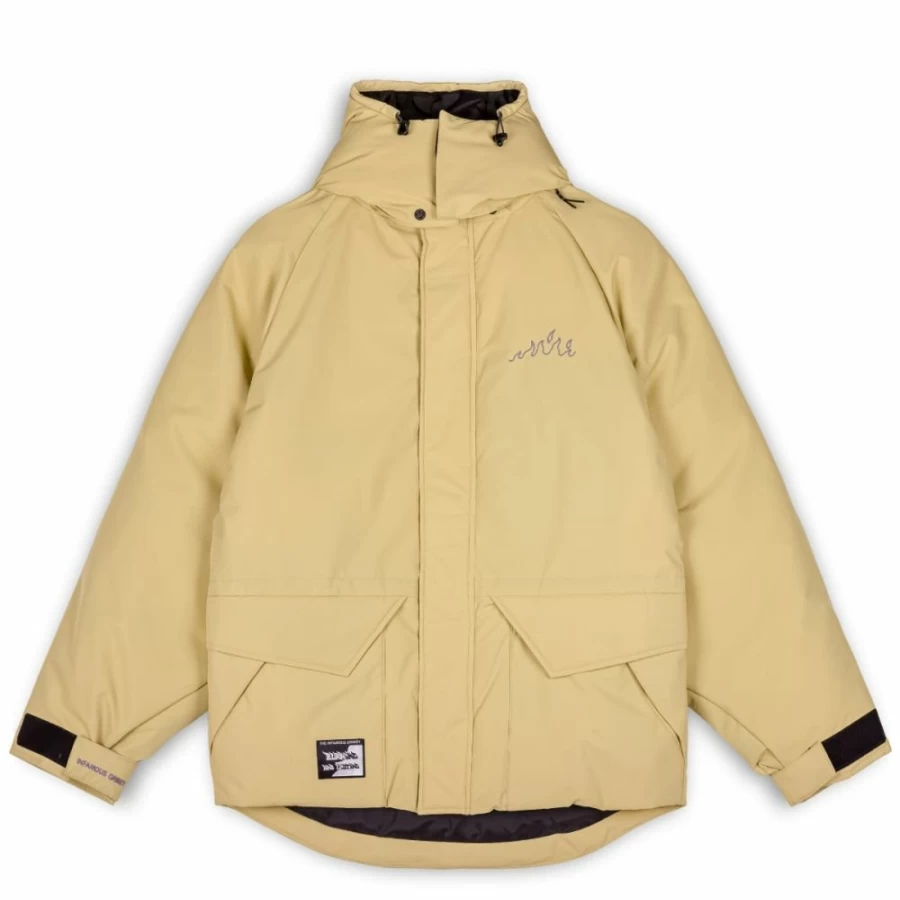 Grimey Snow Fox Parka Jacket - Cream Winter Coat for Men & Women - Waterproof Cold Weather Outerwear