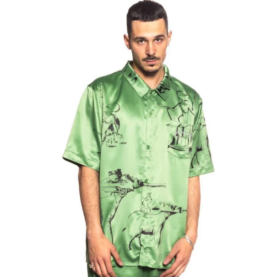 Grimey "Hope Unseen Vimana" Green Shorts and Shirt Set - Summer 2021 Collection