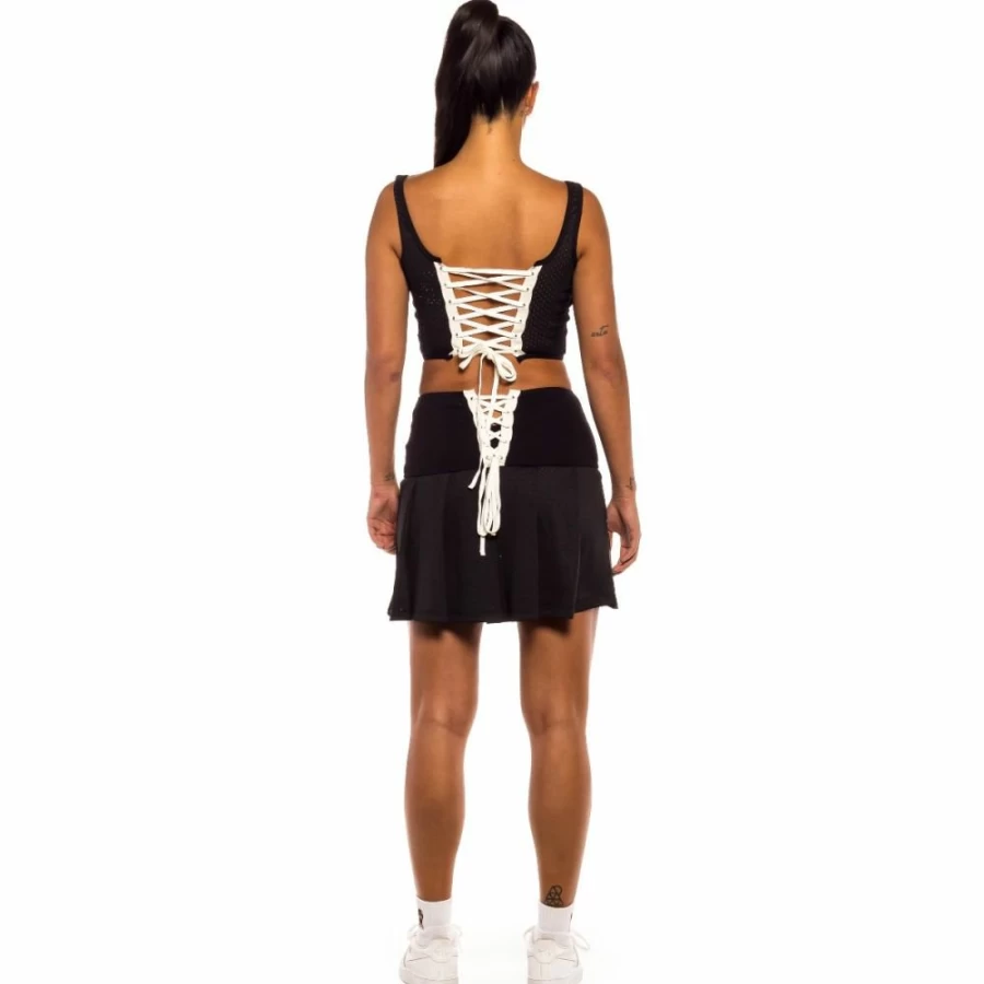Grimey Jungle Punch Black Mesh Top for Women - Edgy Streetwear Style - Spring 2022 Collection