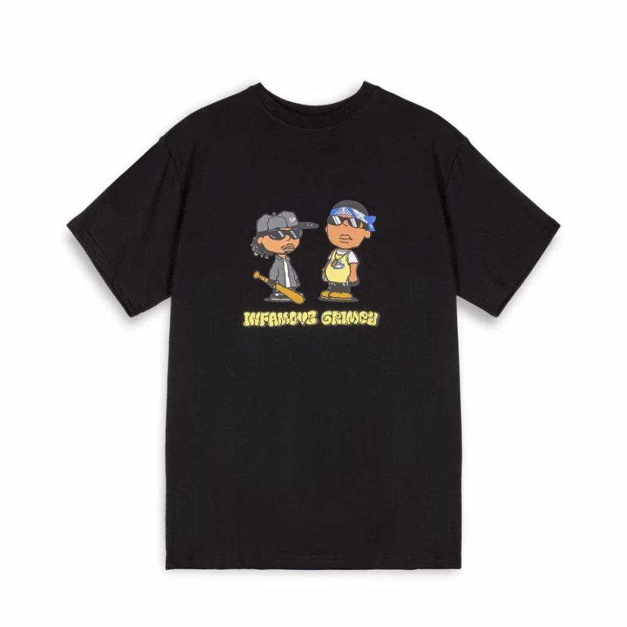 Grimey The Lords Black T-Shirt - Regular Fit Casual Tee for Men SS24 Collection