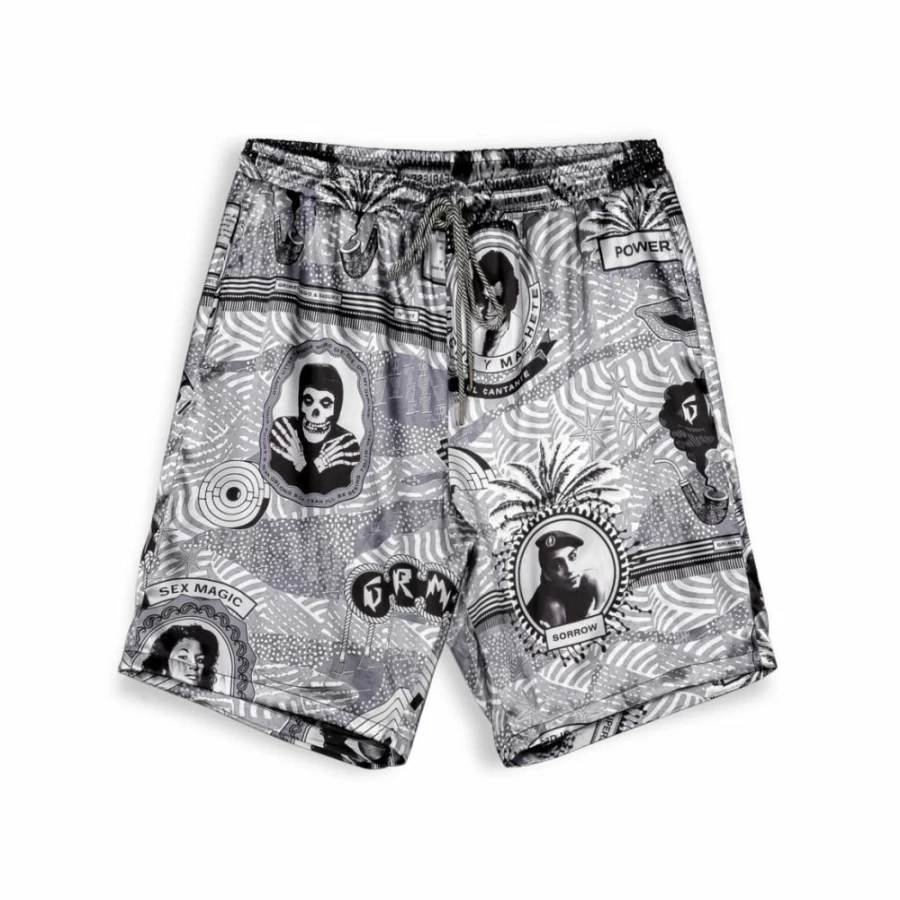 Grimey Supastar Satin Short Pants for Men - Black SS24 Fashion Trendy Streetwear