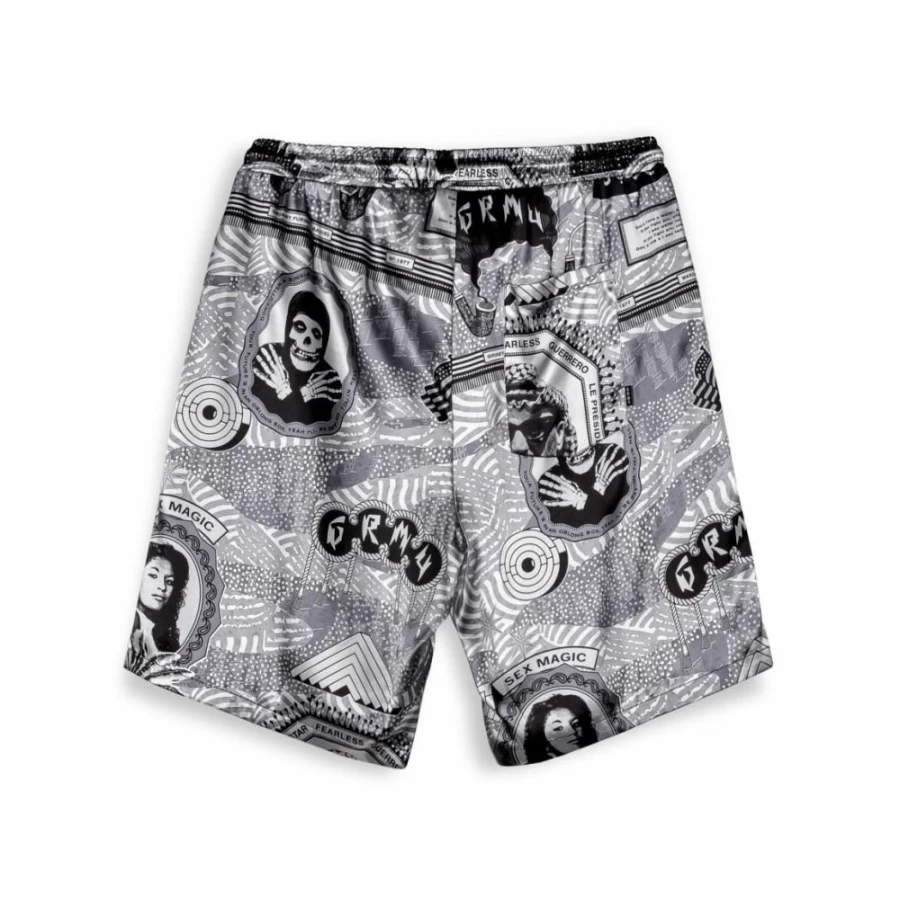 Grimey Supastar Satin Short Pants for Men - Black SS24 Fashion Trendy Streetwear