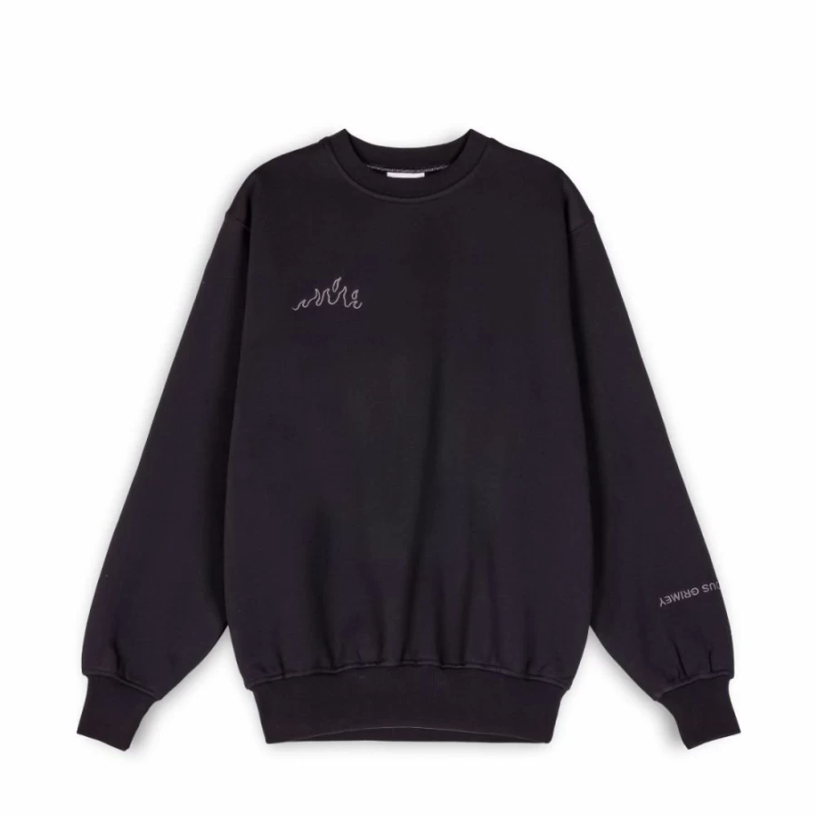 Grimey Snow Fox Black Crewneck Sweatshirt - Winter 2022 Collection