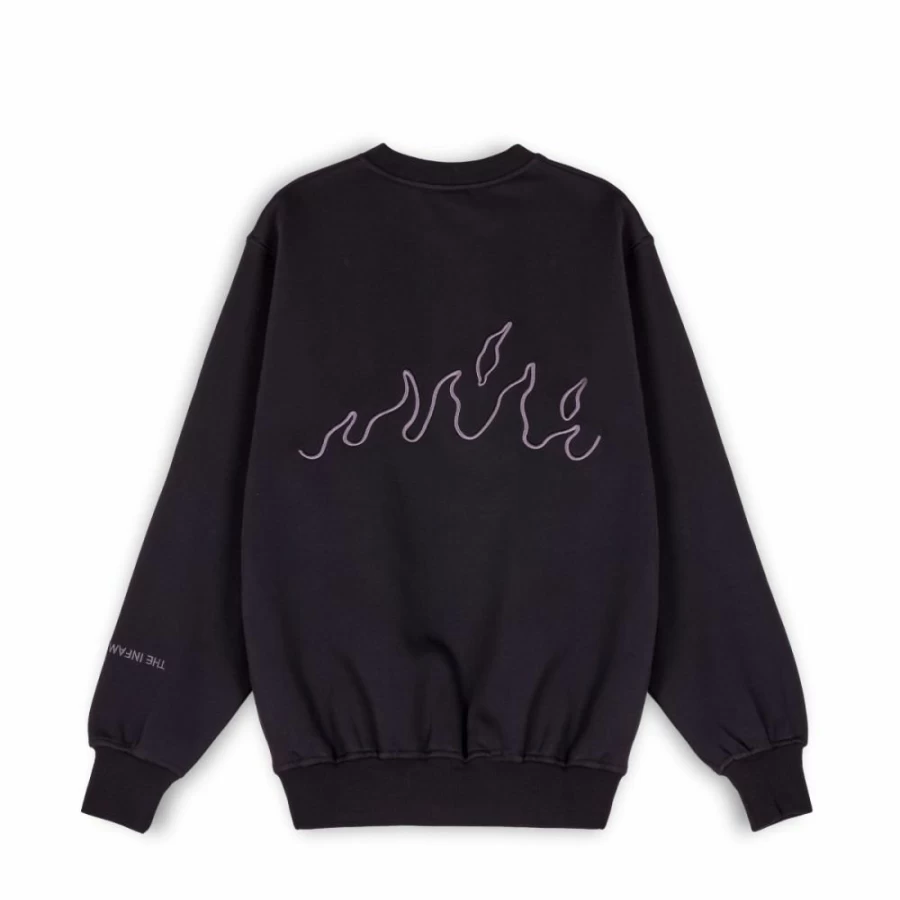 Grimey Snow Fox Black Crewneck Sweatshirt - Winter 2022 Collection