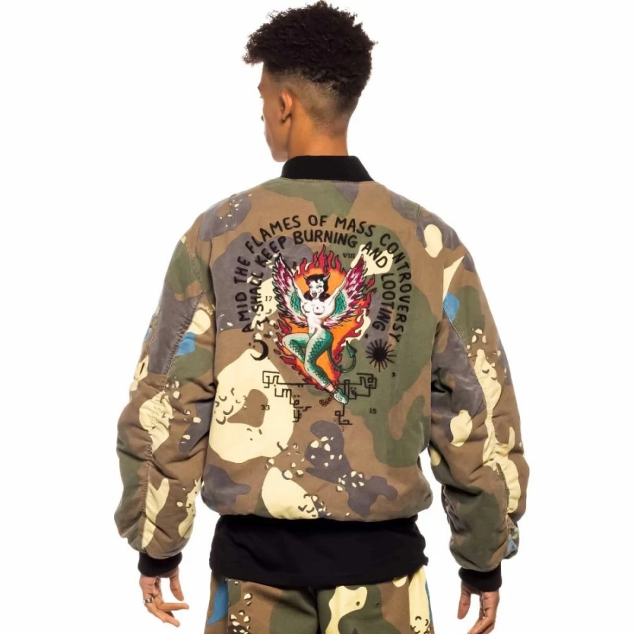 Grimey Camo Bomber Jacket - Spring 2022 Collection - Stylish Men's Outerwear