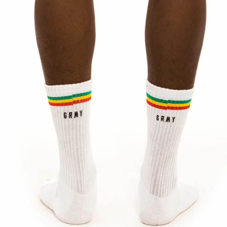 Grimey "Les Memories" White Socks - Winter 2021 Collection - Comfortable Casual Footwear