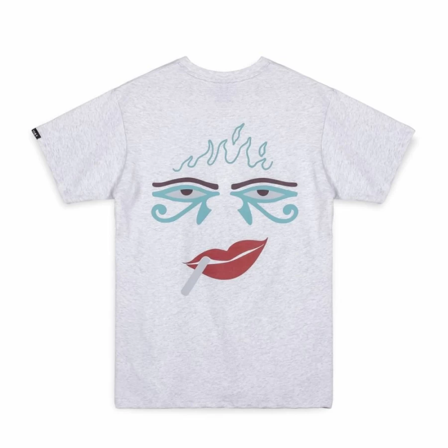Grimey Light Me Up Fire Route Graphic T-Shirt - Sport Grey Casual Tee for Men & Women - Spring 2023 Collection
