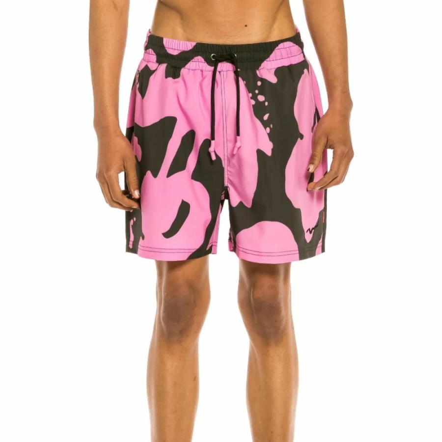 Grimey Trespass Men's Pink Swimming Shorts - Quick Dry Beach Shorts for Summer 2022