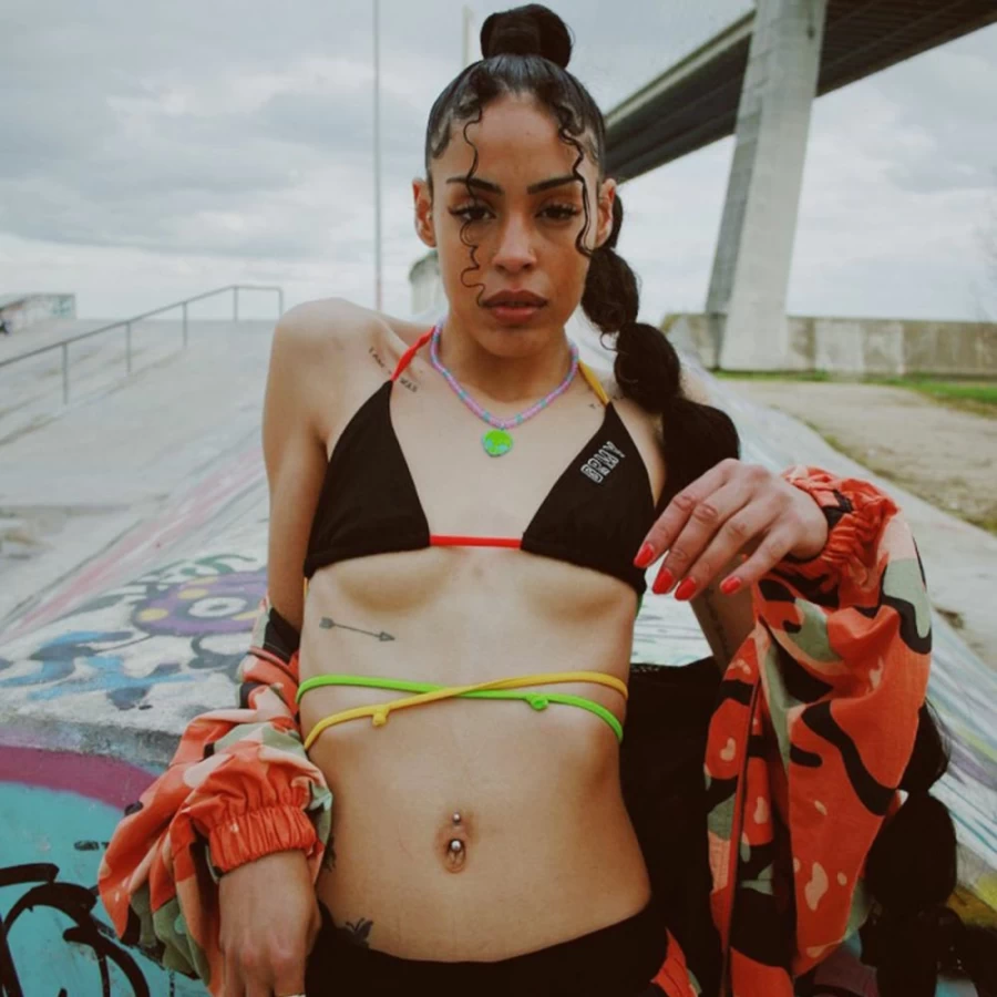 Grimey Black Bikini Top - Tough & Stylish Swimwear for Women - Spring 2023 Collection