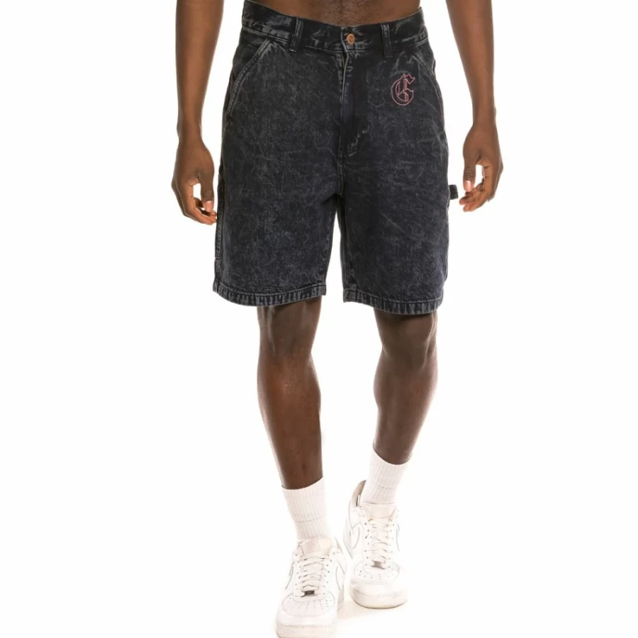 Grimey Liveution Black Denim Shorts for Men - Spring 2021 Collection