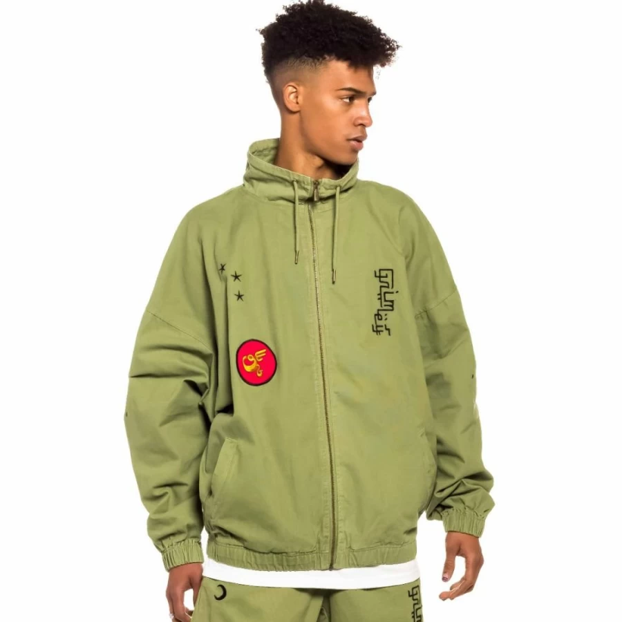 Grimey Glorified Green Track Jacket - Spring 2022 Casual Streetwear Coat