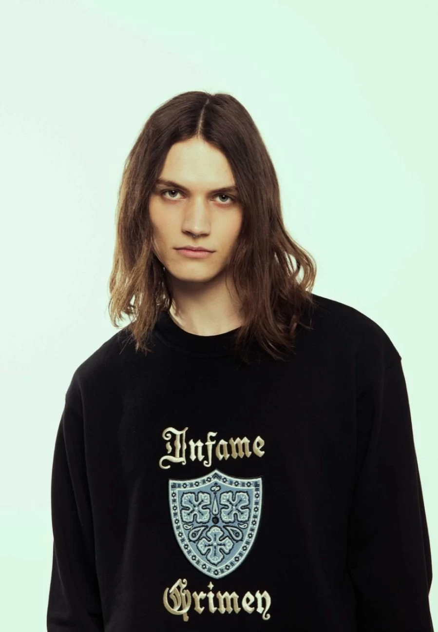 Grimey Vintage Panic Black Sweatshirt - SS24 Retro Streetwear Hoodie