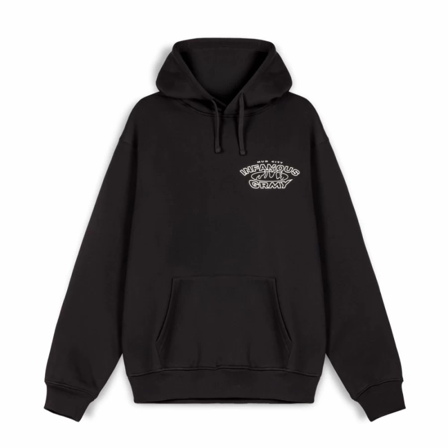 Grimey Madrid The Connoisseur Heavyweight Hoodie - Black Sweatshirt for Men FW23 Collection