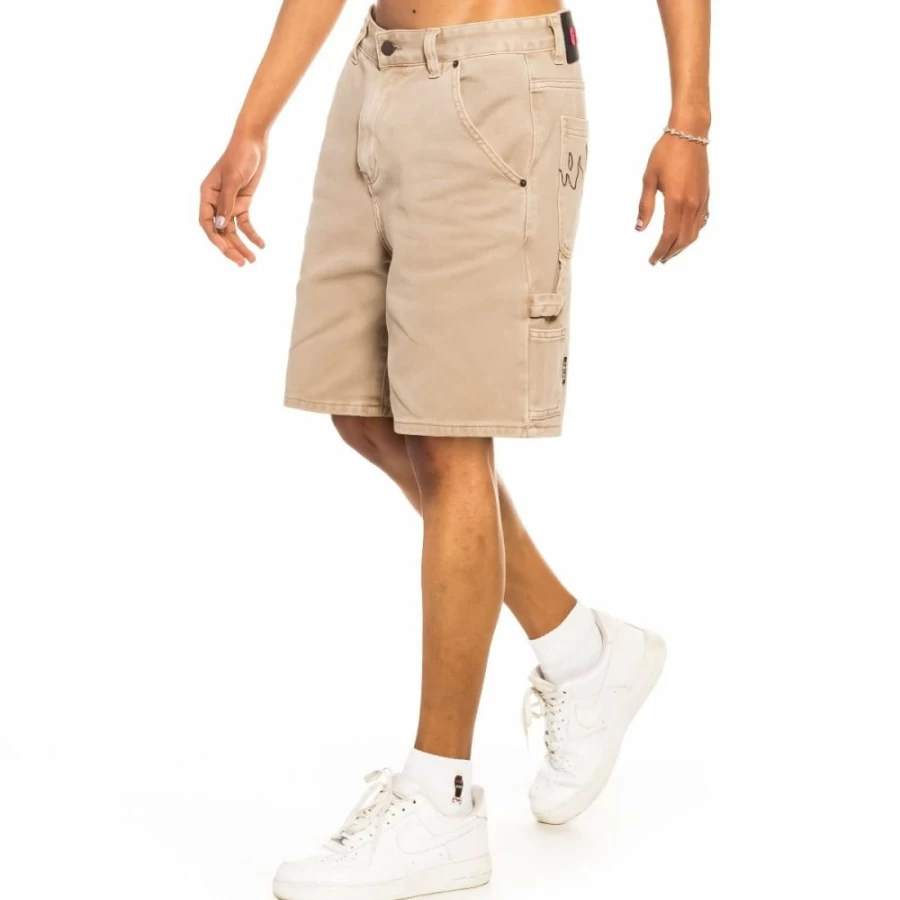 Grimey "Day Dreamer" Washed Sand Denim Shorts for Women - Spring 2022 Casual Wear