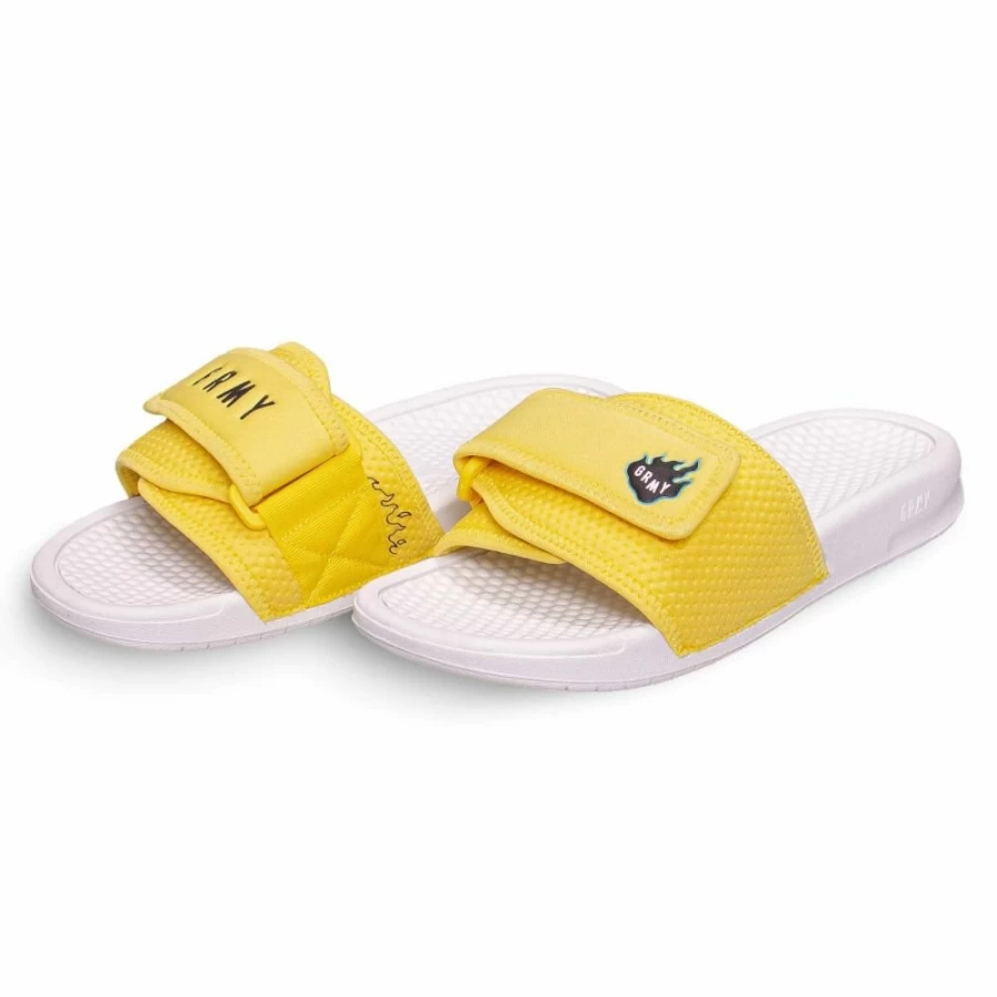 Grimey Trespass Yellow Slides - Summer 2022 Footwear