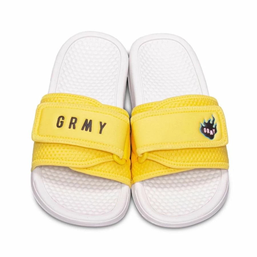 Grimey Trespass Yellow Slides - Summer 2022 Footwear