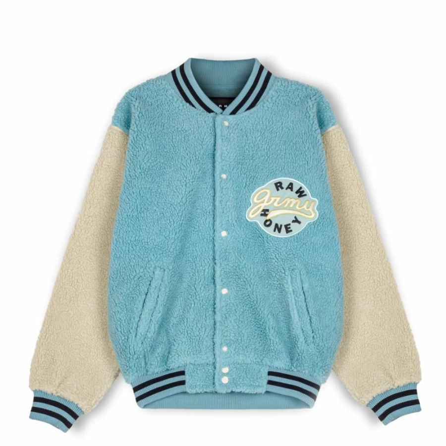 Grimey Hive Bicolor Sherpa Button-Up Sweatshirt for Fall 2022