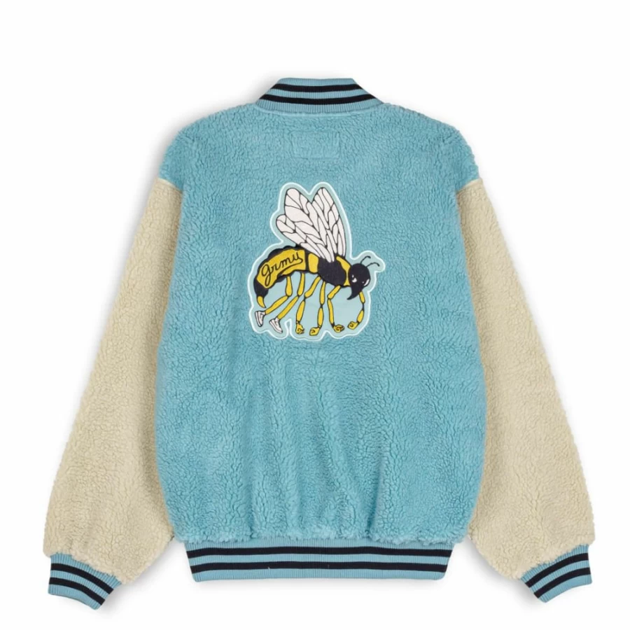 Grimey Hive Bicolor Sherpa Button-Up Sweatshirt for Fall 2022