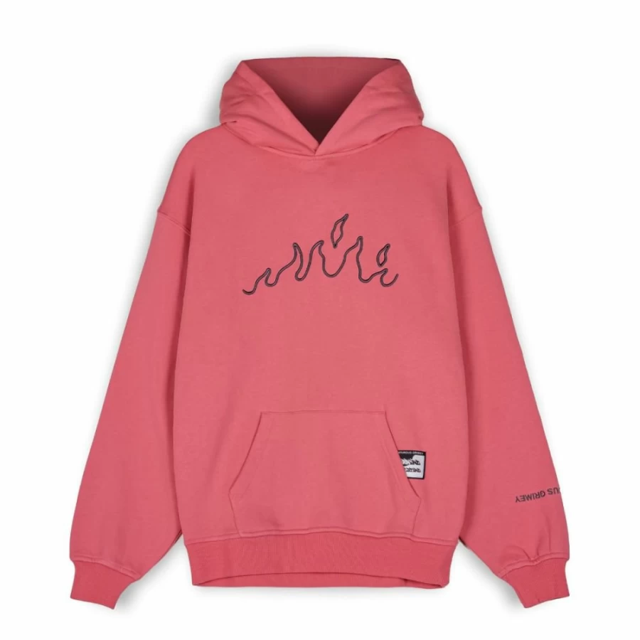 Grimey Snow Fox Hoodie - Coral Pullover Sweatshirt for Men & Women - Winter 2022 Collection
