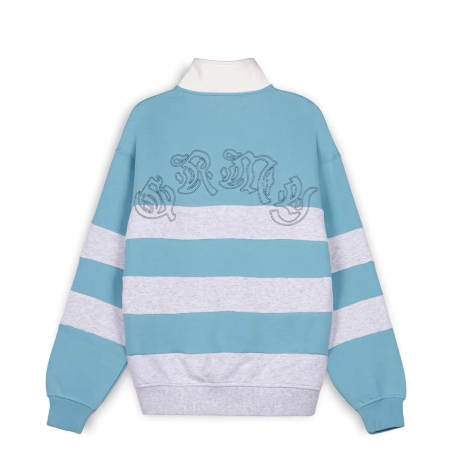 Grimey Fire Route High Neck Sweatshirt - Blue Pullover Hoodie for Men & Women | Spring 2023 Collection