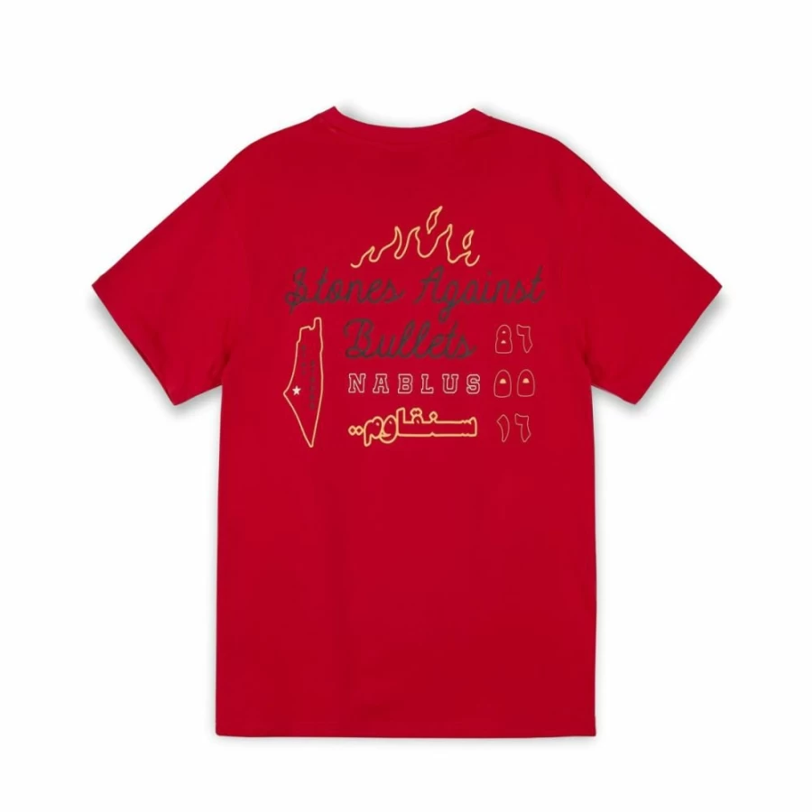 Grimey Nablus Stones Dark Red T-Shirt - FW23 Collection - Regular Fit Cotton Tee