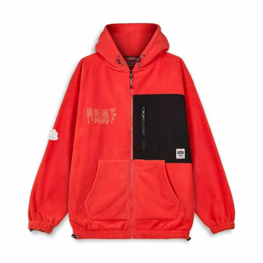 Grimey Back At You Polar Hoodie - Red Winter Hoodie FW23 - Grimey Streetwear