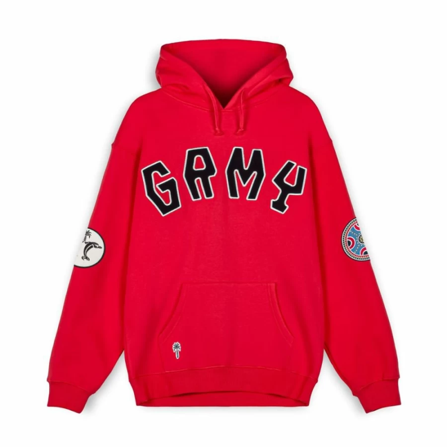 Grimey The Clout Red Hoodie - Men's Streetwear Pullover Sweatshirt - Spring 2023 Collection