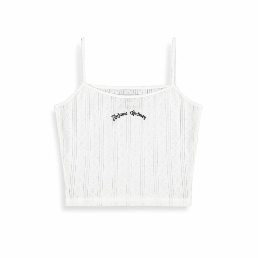 Grimey Panic Girl Tank Top - Women's White Graphic Tee - Streetwear Fashion - Summer 2024 Collection