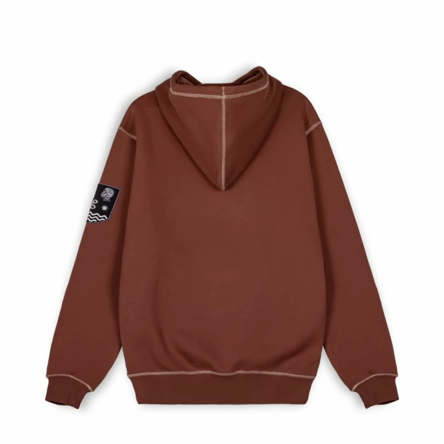 Grimey Fire Route Hoodie - Brown Cotton Pullover Sweatshirt for Men & Women | Spring 2023 Collection