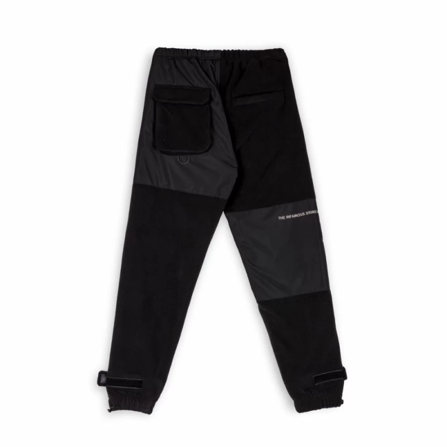 Grimey Snow Fox Polar Fleece Pants for Winter - Black, Size L 22, Insulated Cold Weather Trousers