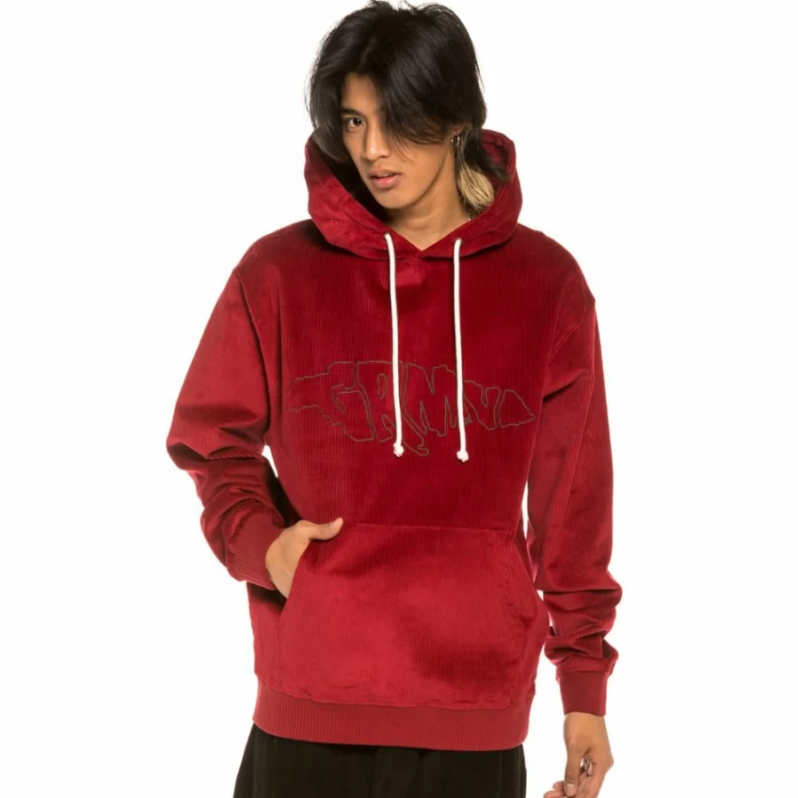 Grimey "Aged Rum" Red Corduroy Hoodie - Winter 2021 Collection