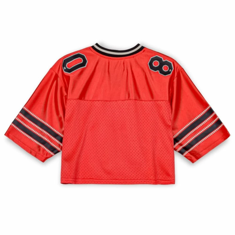 Grimey The Clout Mesh Crop Top Football Jersey for Women - Red Sports Apparel - Spring 2023 Collection