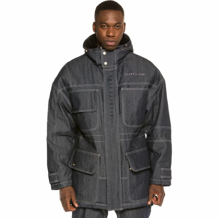 Grimey Marauder Parka Jacket FW20 Indigo Blue Waterproof Winter Coat