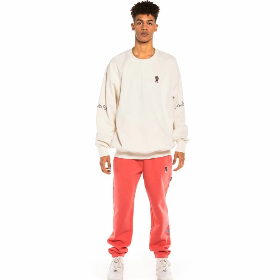 Grimey Day Dreamer Coral White Pant and Crewneck Set - Spring 2022 Collection